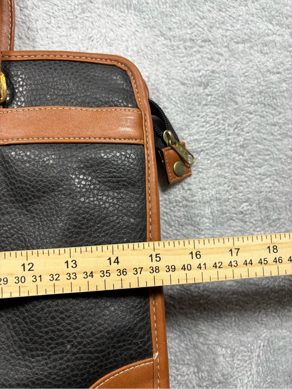 Kathie Lee Black & brown leather handbag with gold